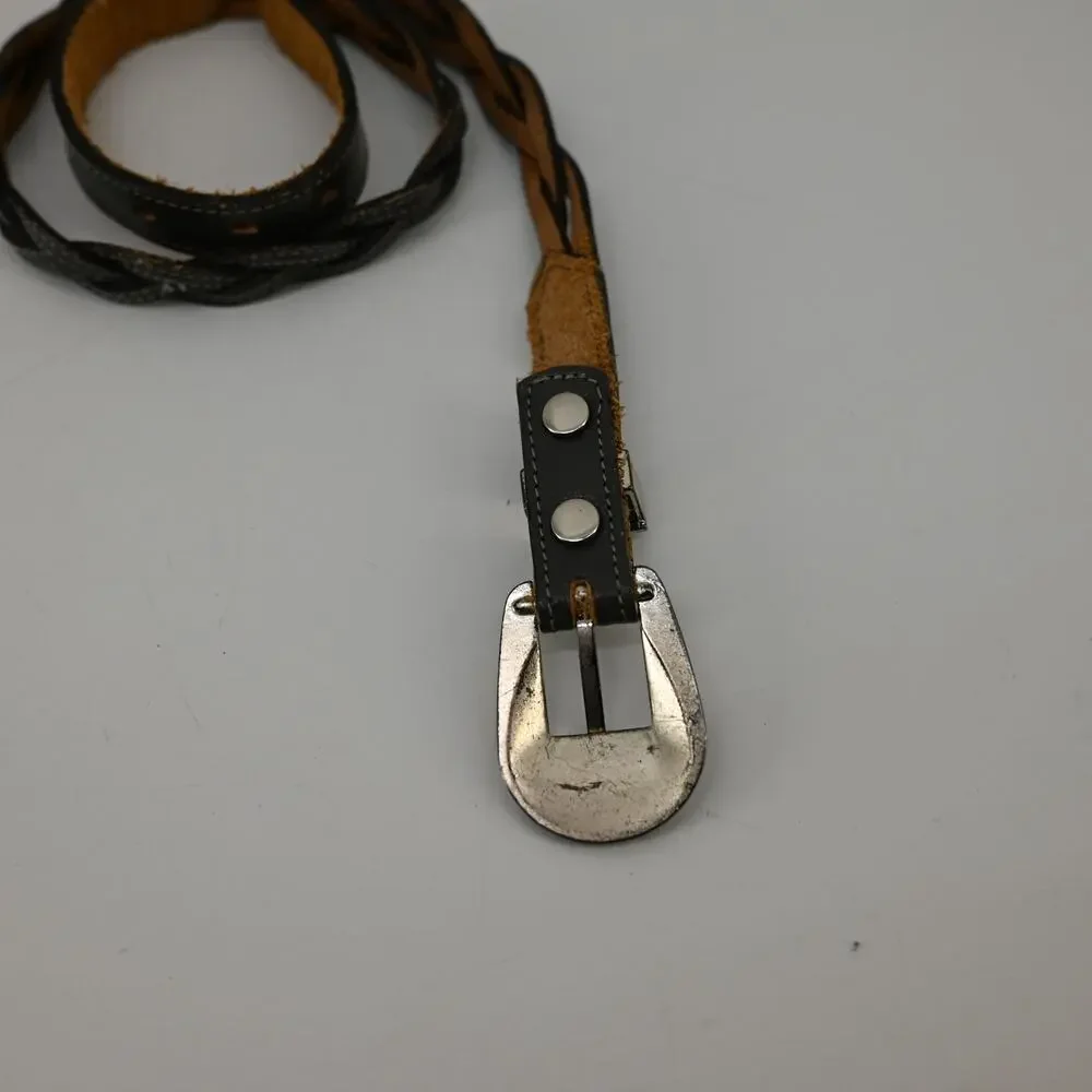 Western Gray Belt XS 26 Skinny Braided Cowgirl Festival USA